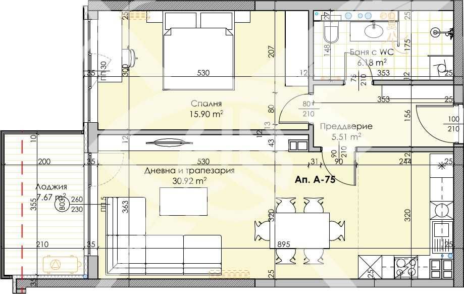 Двустаен апартамент Кършияка  441-15813