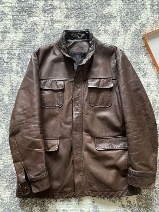 Кожанная мужская куртка Trussardi