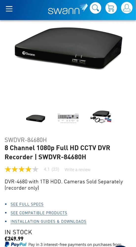 MDM vinde: DVR Swann 8 canale, SWDVR-84680H-EU.