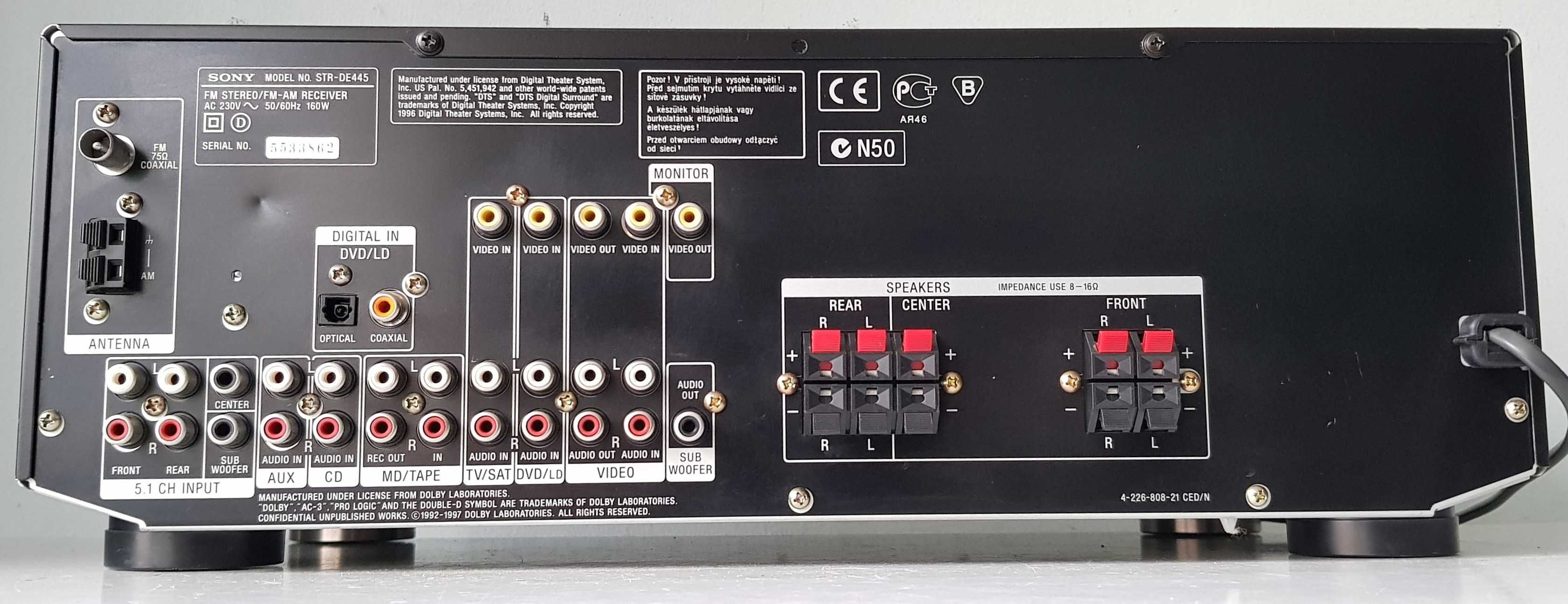 Sony STR DE 445 receiver amplificator statie 5.1 si stereo DEFECT