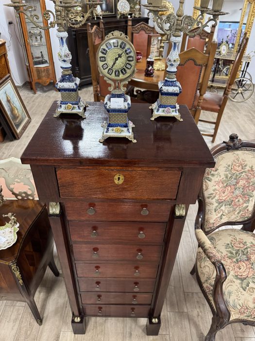 Saptamanal biedermeier din lemn masiv si elemente bronz