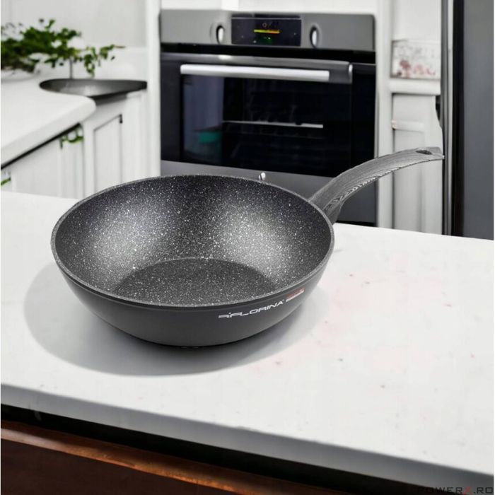 Tigaie wok din aluminiu cu invelis antiaderent, maner din bachelit,