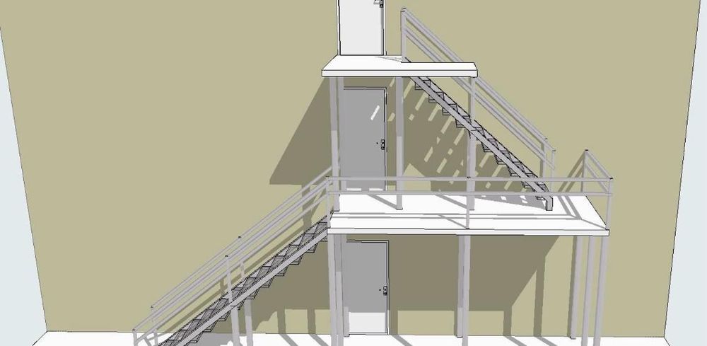 Scara metalica zincata exterioara pt  casa , beci și incendiu ISU