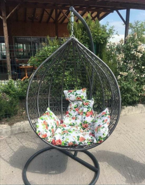 Висяща Люлка Ратанова Градинска водоустойчива Гнездо Сива Ратан Люлка