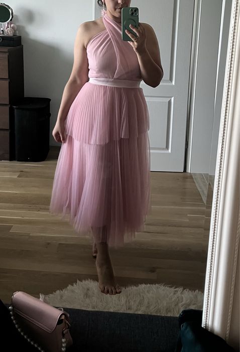 Рокля за повод размер М (midi, розова)