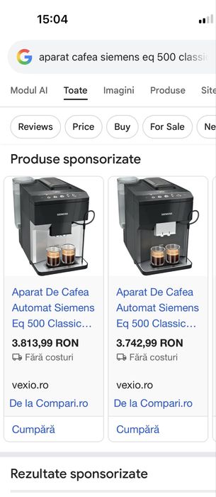 Aparat cafea /espressor Siemens EQ500 classic