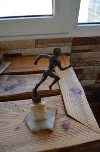 Sculptura bronz/alama pe suport de marmura / Sculptura Italia - atlet