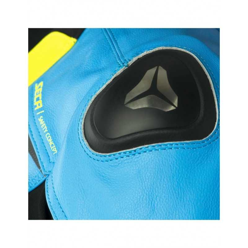 НОВО Кожено мото яке Seca Hooligan BLUE/FLUO YELLOW