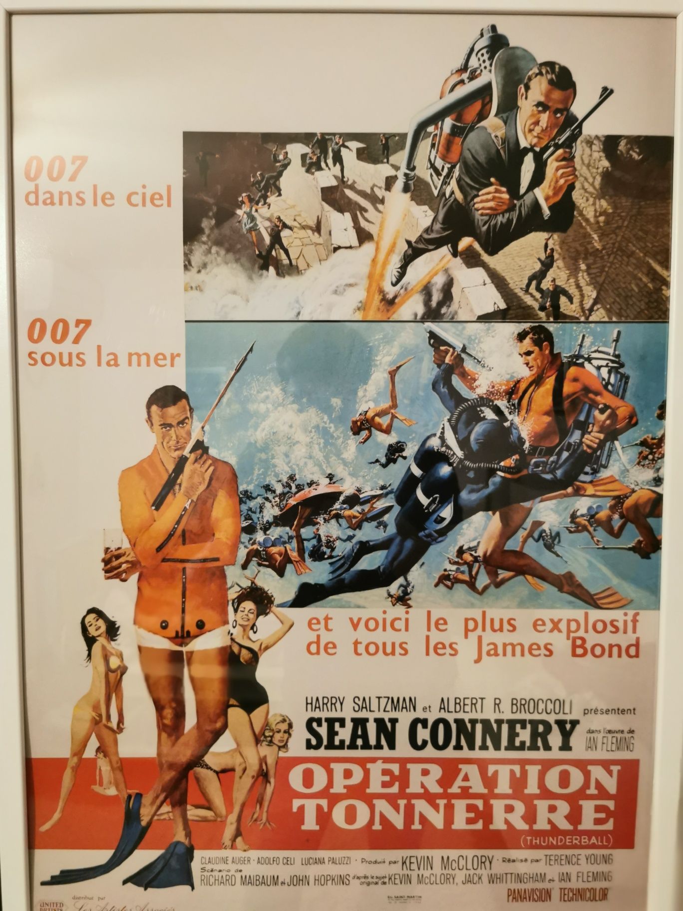 Ретро Vintage Постер 50/70 James Bond - Thunderball с Шон Конъри