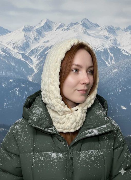 Ваша идеальная зима начинается здесь: Шапка-капор ручной работы! -50%