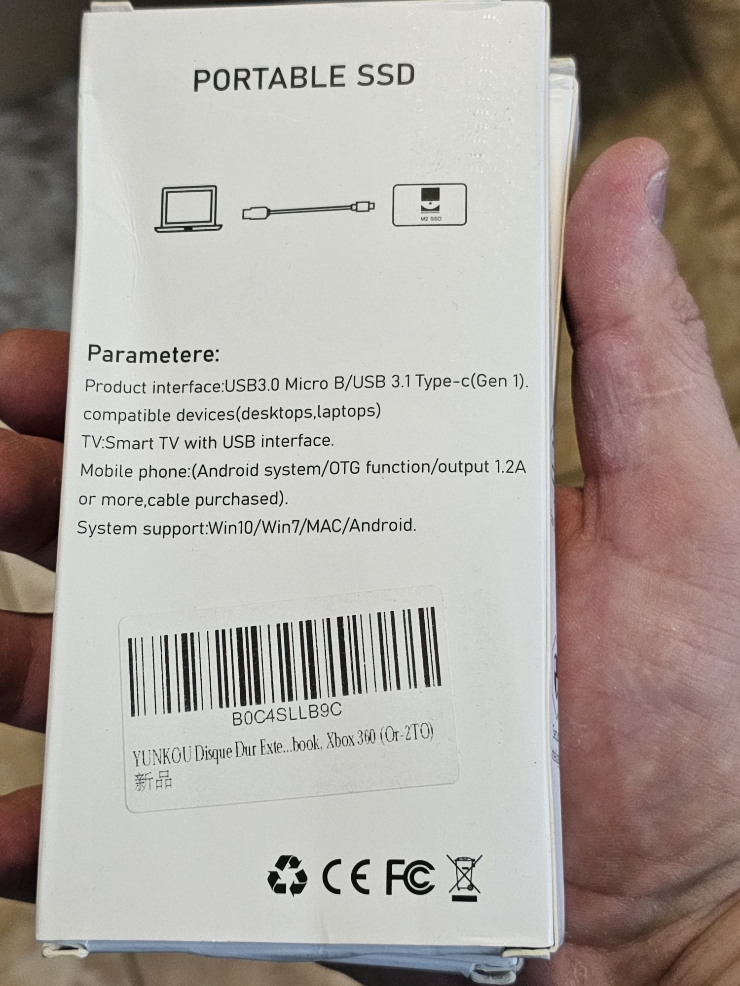 Portabil SSD M.2 USB-C m2 2TB(produs nou)