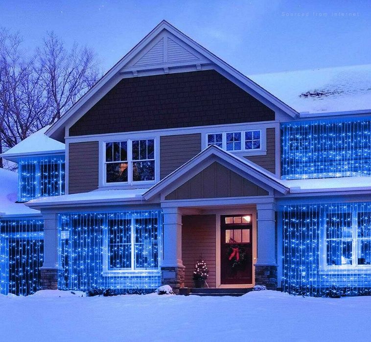 Коледни лампички Водопад 3x3м – снежно бяла светлина, стичащ се ефект