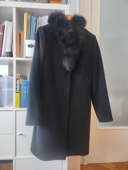 Palton dama negru calduros elegant marimea 40 marca Lizzet