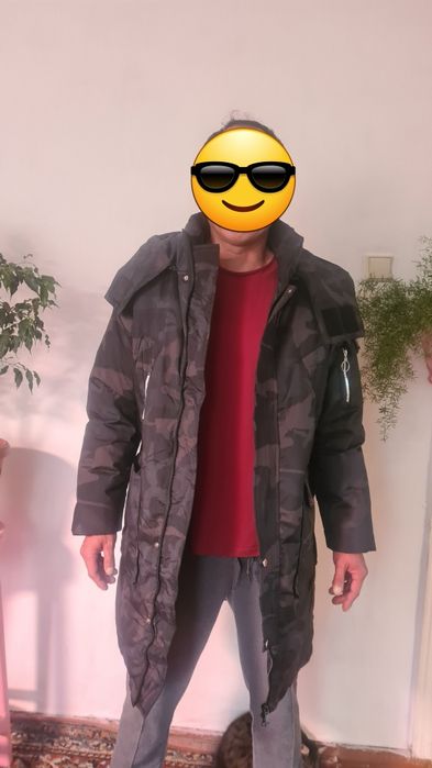 Стильный длинный пуховик