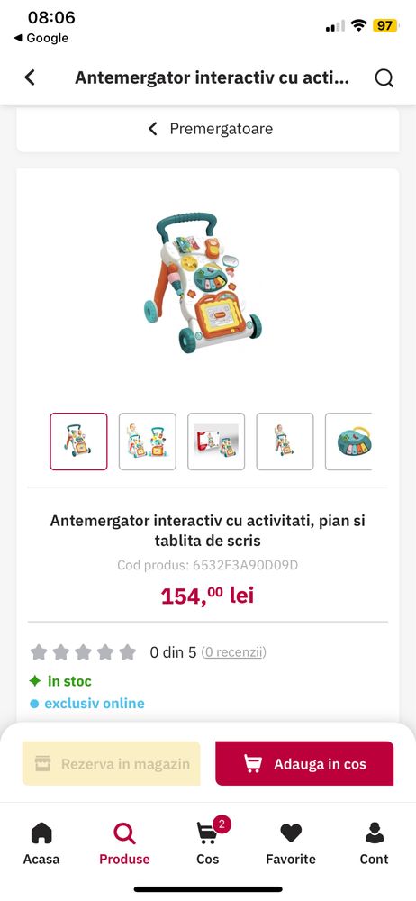 Antemergator cu jucarii detasabile