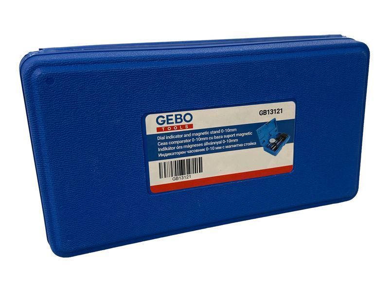 Индикаторен часовник 0-10 мм с база и магнитна стойка gebo tools