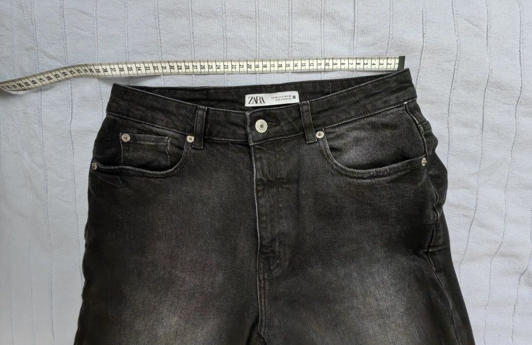 Дамска дънки ZARA MOM-FIT HIGH-WAIST, размер 40, 100% памук