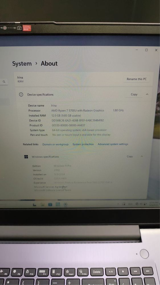 Laptop IdeaPad 3 12g ram,Ryzen 7