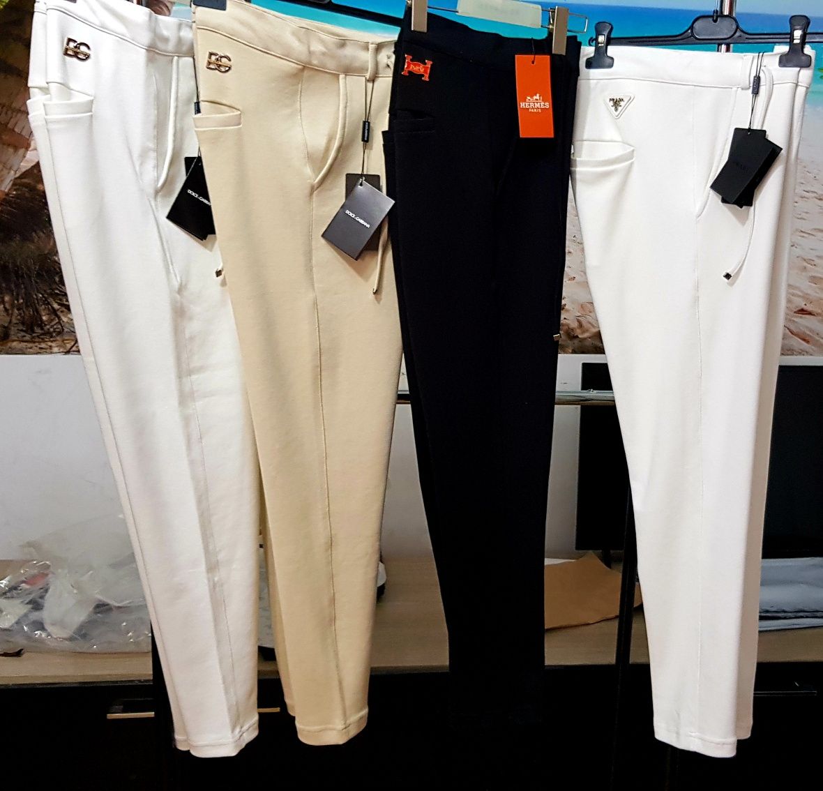 Pantaloni conici bumbac sport/casual Prada (nu DG,H3rmes)