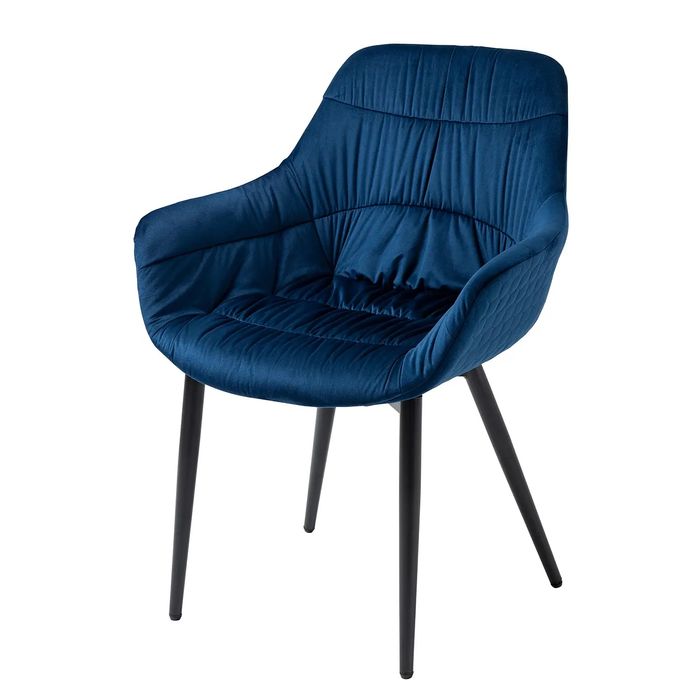 SS21! NOU Fotoliu, catifea, albastru/ bleumarin