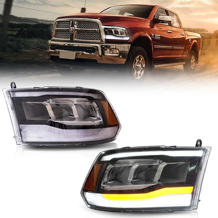 Комплект LED фарове с динамични мигачи за Dodge Ram 2009 - 2018