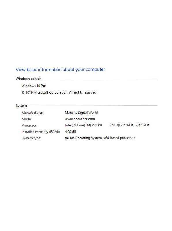 Настолен компютър i5-750, RAM 4 GB, HDD 1 TB, Windows 10 Pro