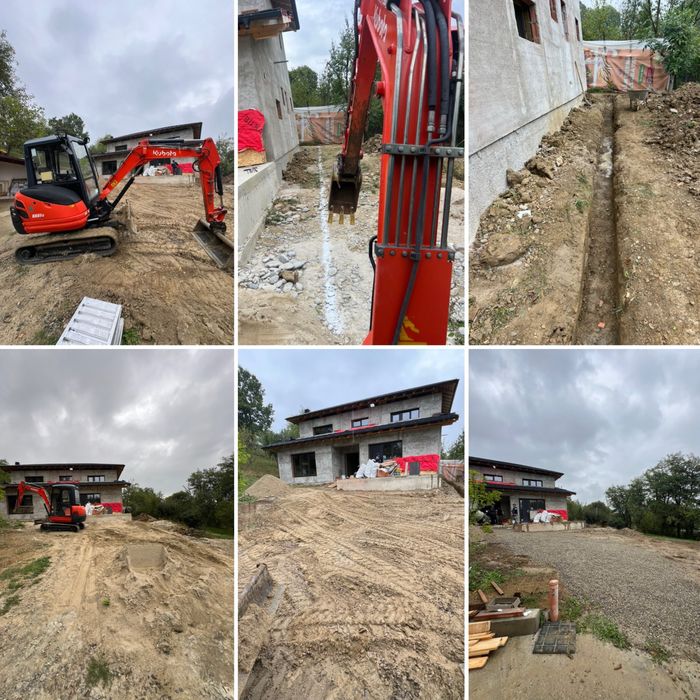 Mini-excavator 3 tone de inchiriat / duba basculabila 3.5 tone
