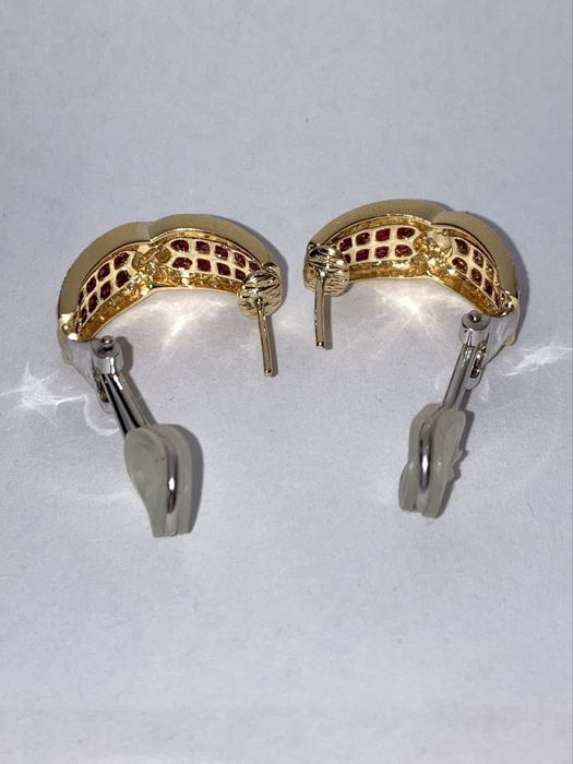 Cercei aur 18kt cu rubine si diamante