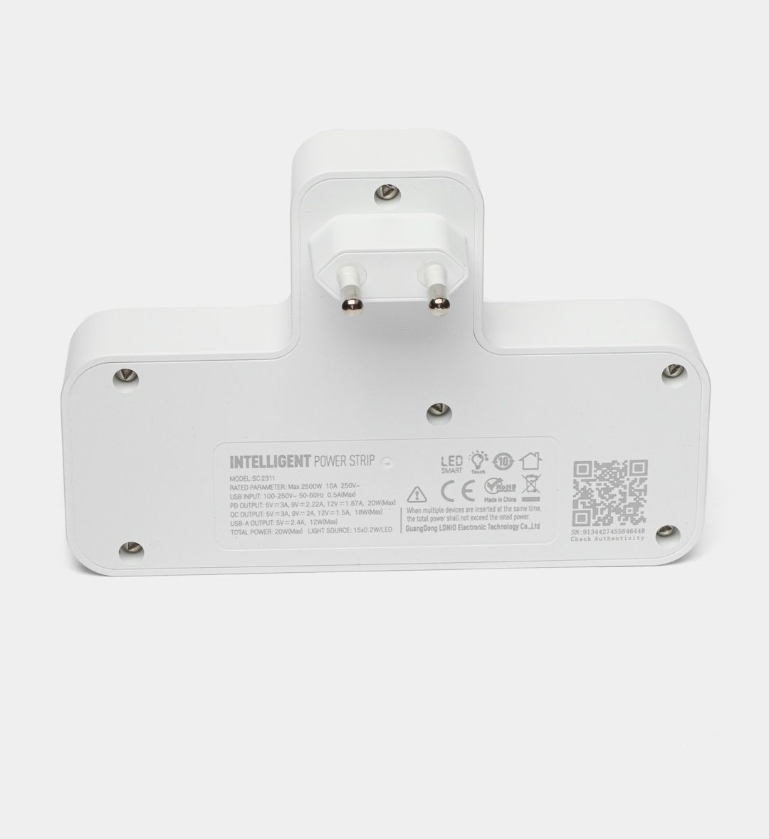 Сетевой фильтр настенный LDNIO SC2311, с USB розетками
