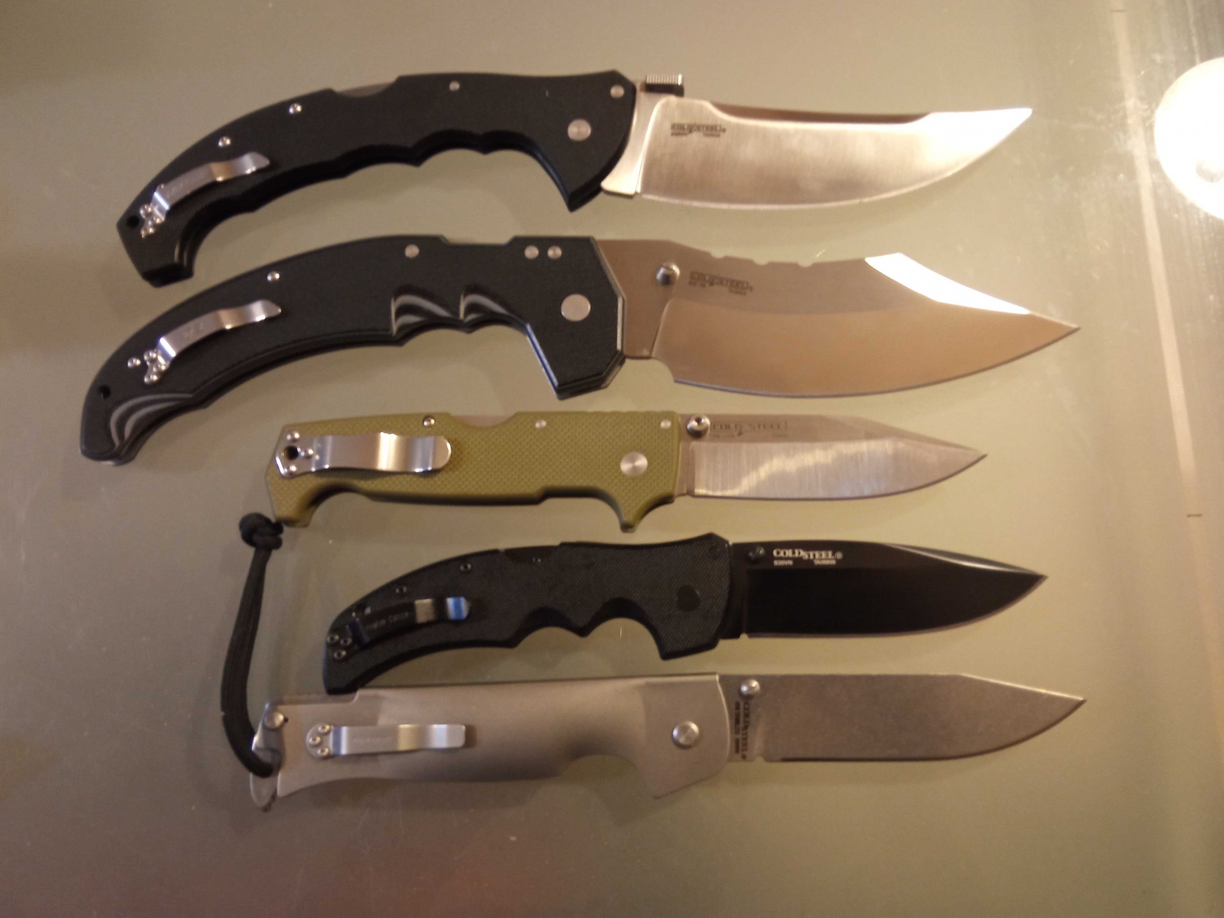 Cold steel Talwar, Mayhem,SR1, recon1