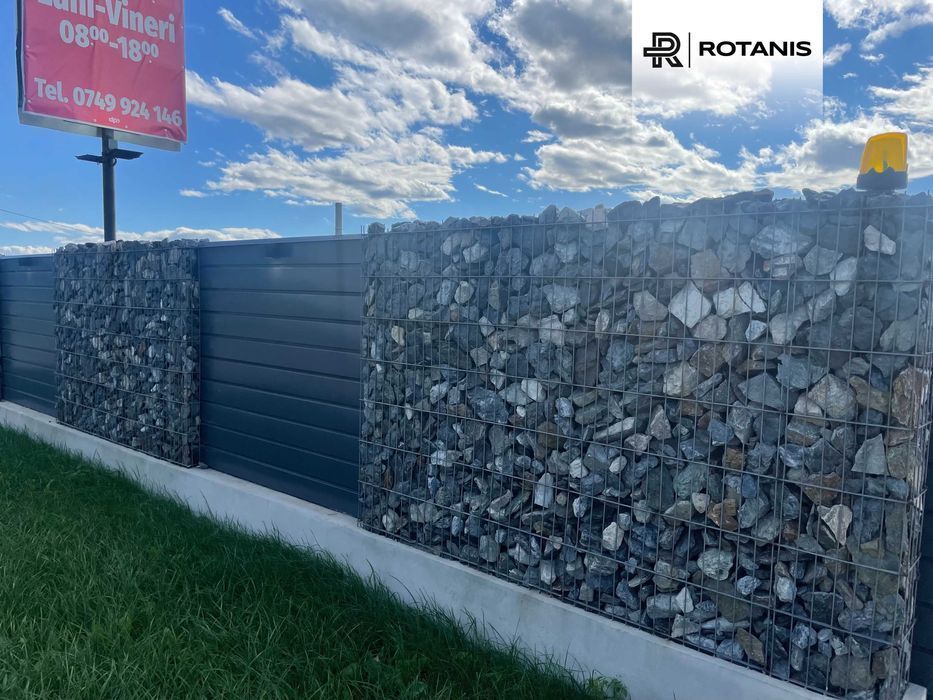 Gard tip gabion Panou zincat + Piatra Naturala / Producator