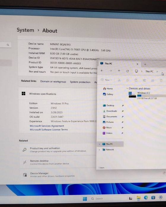 Mini calculator DELL 8gb RAM, ssd 256 gb