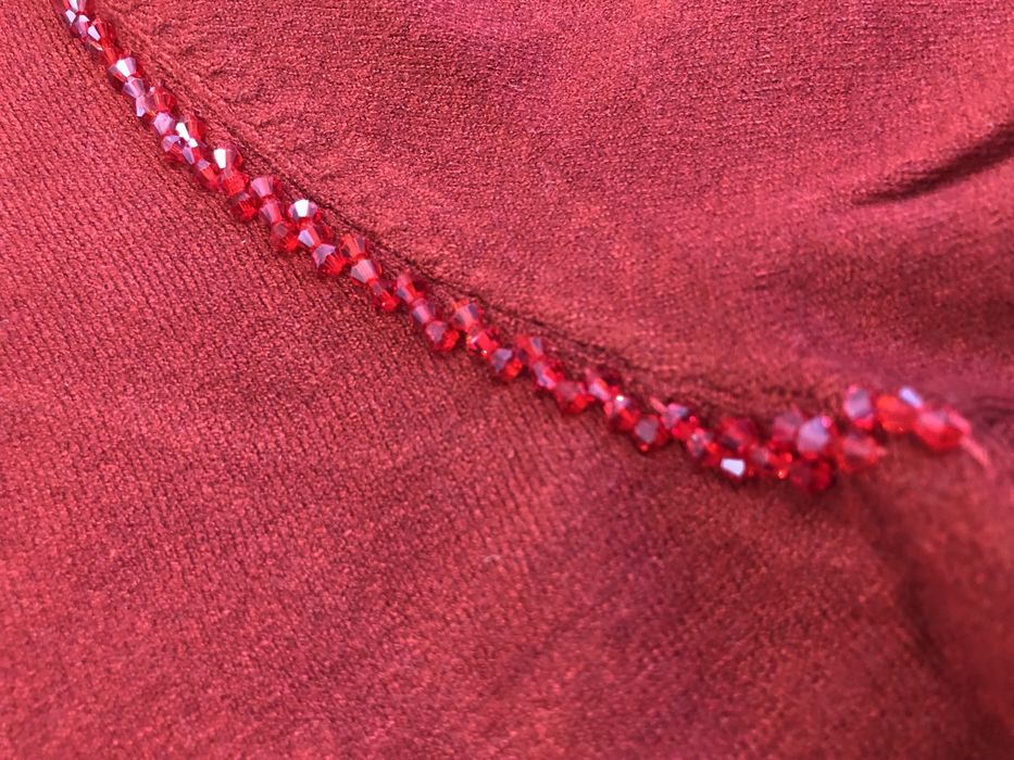 Pulover tricotat subtire rosu inchis nou