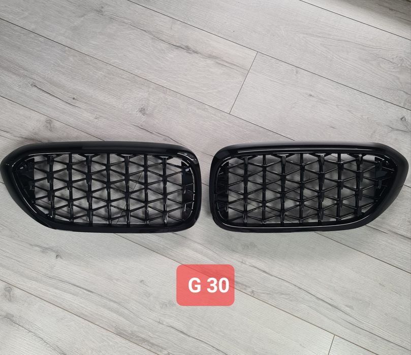 Grila-Diamond-Neagra-Full-Black-Bmw-Seria-5-G30-2017-2018-Xdrive-2019