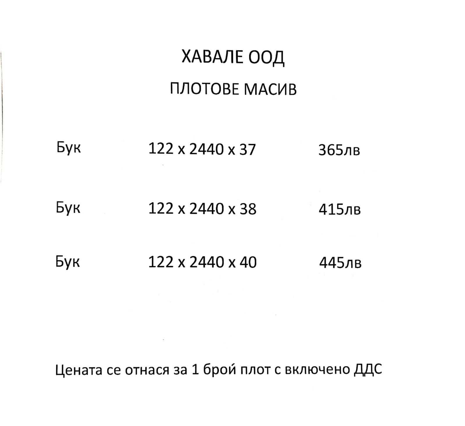 Обезчепени Плотове от масив Дъб, Бук и Бор