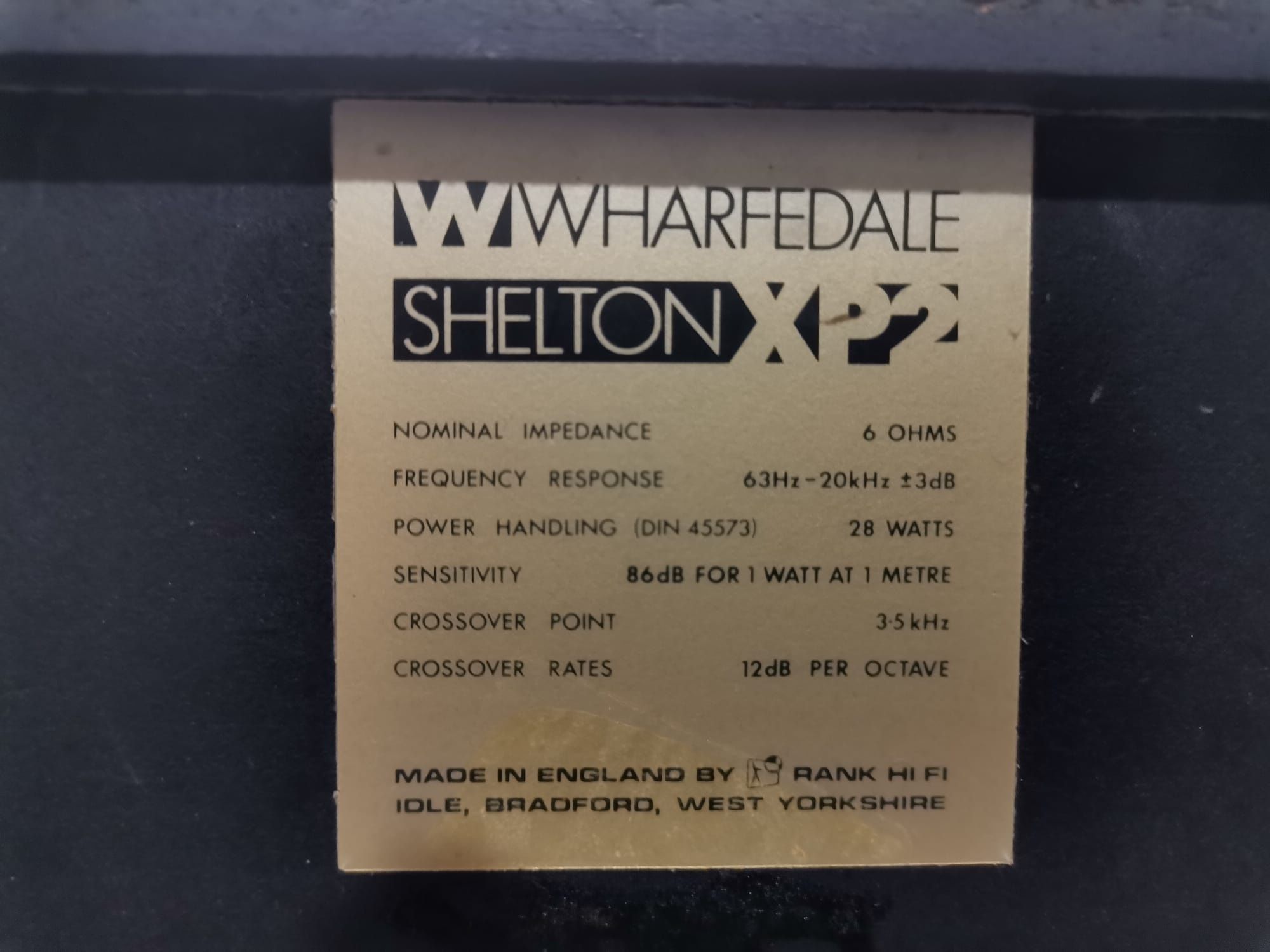Muzica vintage Wharfedale Shelton XP 2