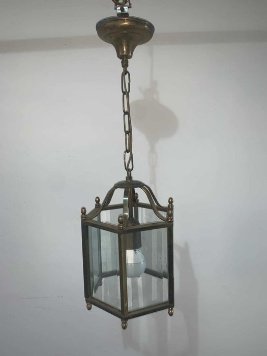 Aplica tava hol/terasa din bronz cu sticla cristal