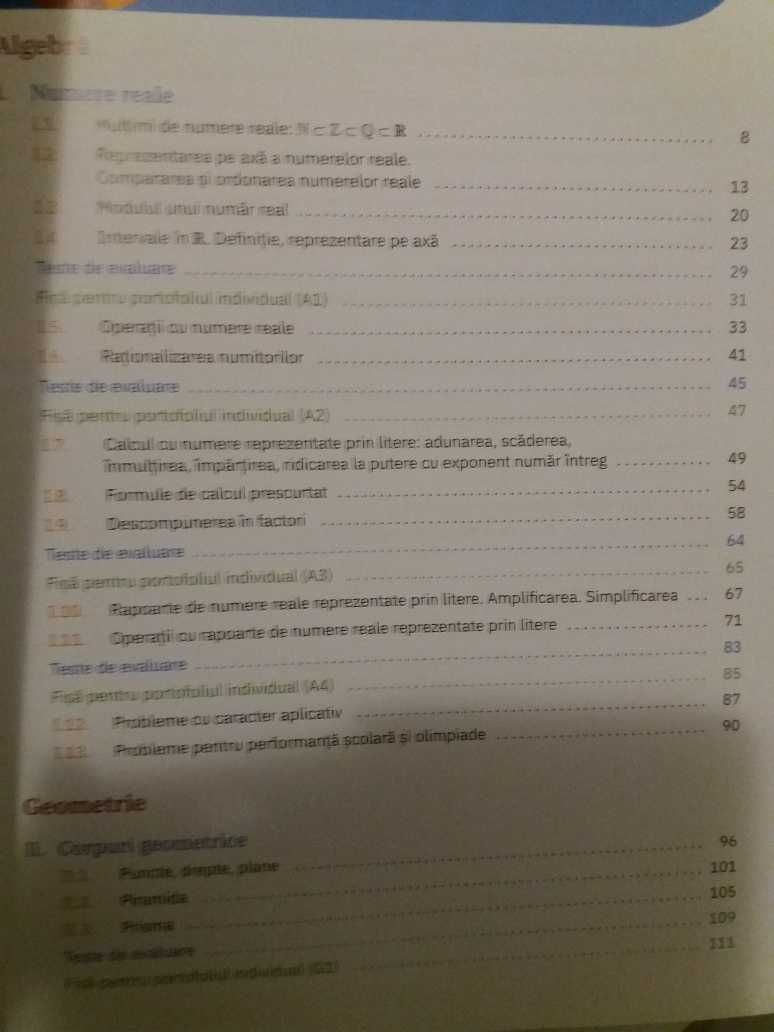 Matematică. Clasa a VIII-a. Semestrul 1 si 2 - Traseul albastru