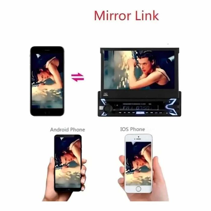 HD мултимедиен плейър 7" с тъчскрийн, MirrorLink и Wi-Fi Android 15