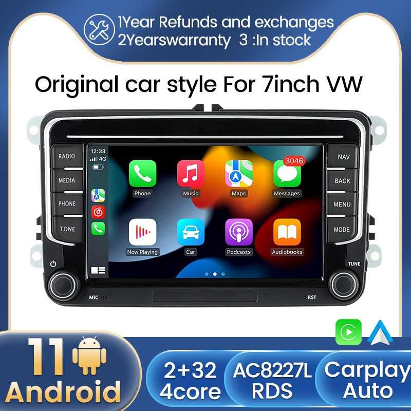 Navigatie Android 12 Vw Golf Passat Skoda Seat  1/8 GB CarPlay +CAMERA