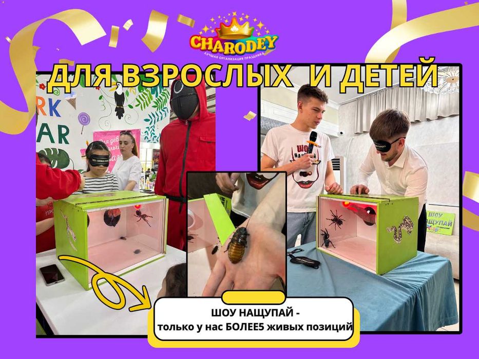 ШОУ Нащупай . Паук , крысы, тараканы, змея