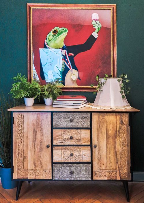 Piesa Mobilier Barracuda | Comoda Designer Lucrata Manual | Lemn Masiv