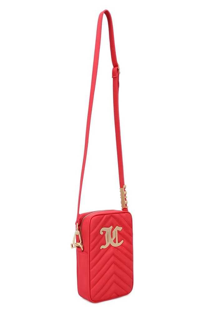 JUICY COUTURE – Дамска чанта с капитониран ефект "RED & GOLD" нова