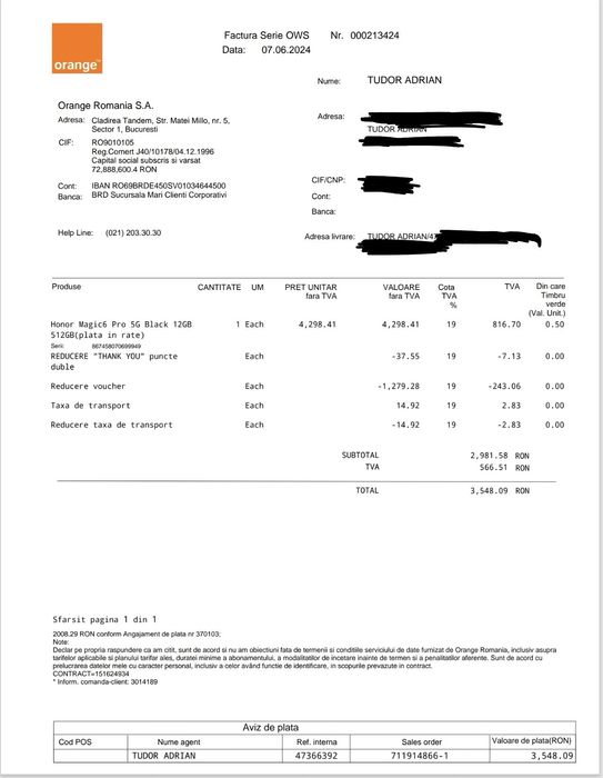 Honor magic 6 pro, in garantie