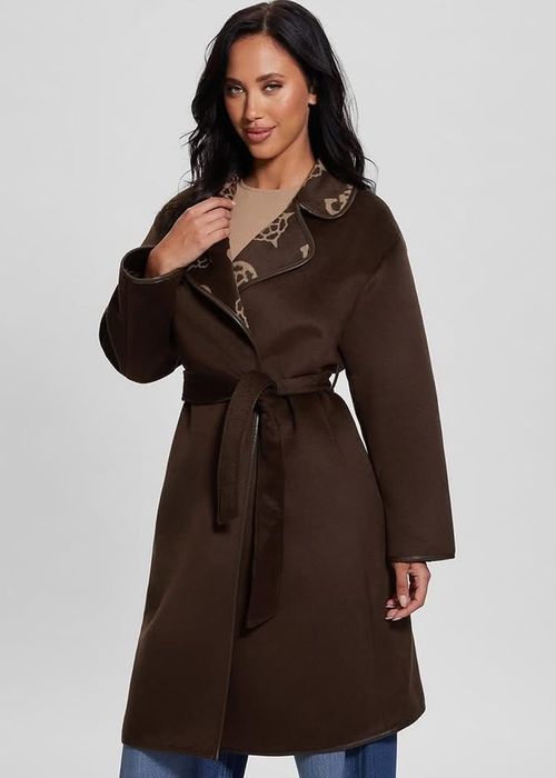 Paltoane Guess Ludovica Logo Wrap, COATW3BL18WFQPO, Autentice, Maro