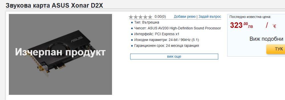 ASUS Xonar D2X Звукова карта
