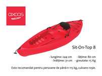 Caiac Axoos + vesta salvare inclusa, rosu, model Sit-On-Top 2.44 metri
