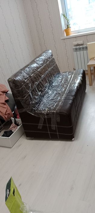 Диван офис прямой из экокожи