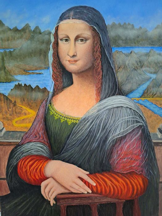 Mona Lisa . Pictura in ulei pe panza .