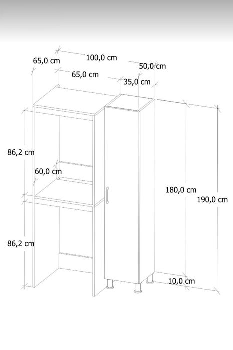 Шкаф за пералня и сушилня с рафтове